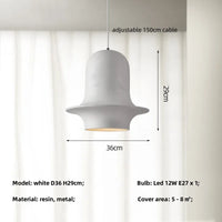 Rétro Loft E27 résine suspension lumières nordique peint Wabi Sabi Led suspension pour Bar maison déco suspension luminaires Luminarias