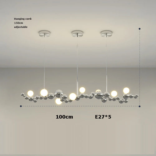 suspension design art déco en or chromé pour éclairage moderne - vue 15 sur 16