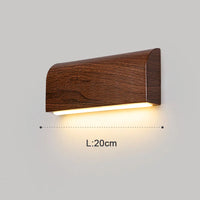 Minimalist dimmable walnut wood Nordic wall light