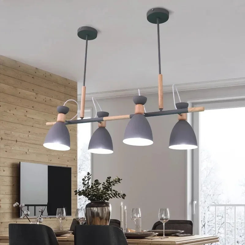lustre design nordique en bois pour décoration intérieure moderne - vue 6 sur 7