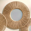 Round Decorative Wall Mirrors Farmhouse Circle Mirror with Hemp Rope Boho Mirrors for Bedroom, Bathroom, Living Room Decor Gift