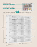 SONGMICS 12-Compartment Shoe Rack, Modular Storage Shelf, 30 x 40 x 30 cm Compartment, White