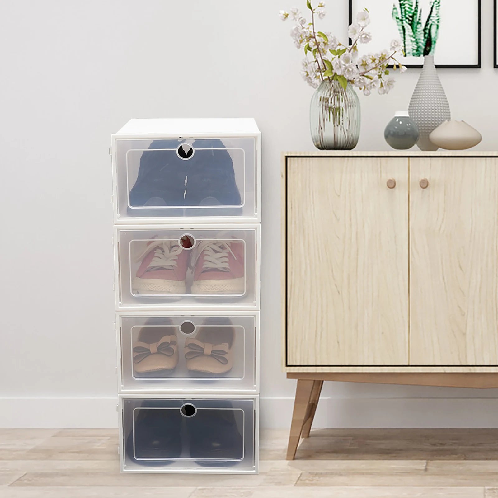 lot de 20 boîtes pliables en plastique pour chaussures - vue 7 sur 6