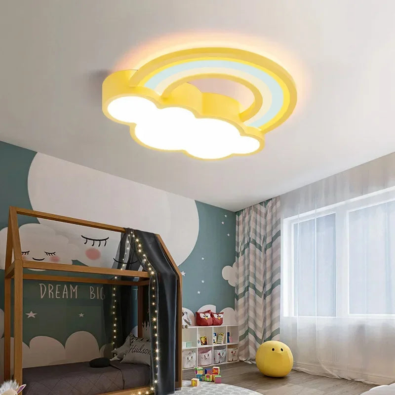 plafonnier led moderne nordique en forme de nuage arc-en-ciel - vue 5 sur 9