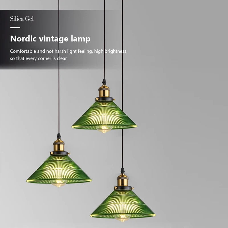 suspension en verre à rayures pour éclairage intérieur décoratif - vue 7 sur 8