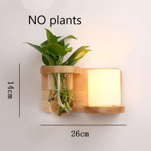 applique murale led en bois avec pot de plante nordique - vue 21 sur 23