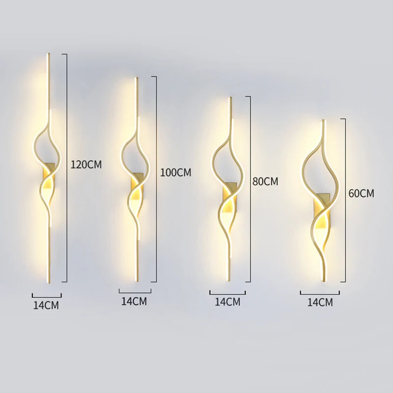 Modern Living Room Long Wall Lights with Anlter Design Gold Black TV Background Decorative Wall Lamp for Bedroom Remote Control - vue 7 sur 23
