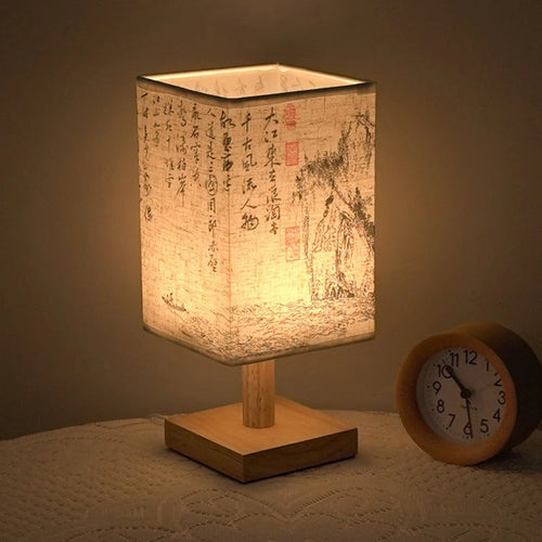 lampe à poser décorative carrée à led avec variateur et prise usb - vue 5 sur 9