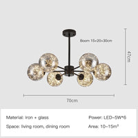 Nordique moderne LED lustre étoile magique haricot boule de verre salon chambre salle à manger cuisine plafonnier décoration de la maison