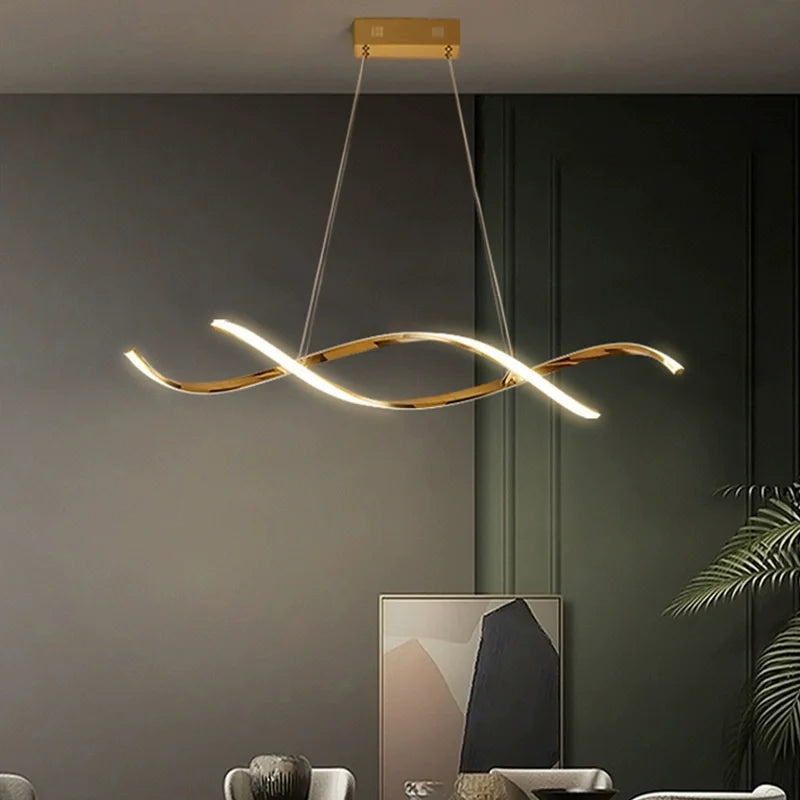 lustre moderne minimaliste en acier inoxydable pour restaurant et bar - vue 4 sur 10