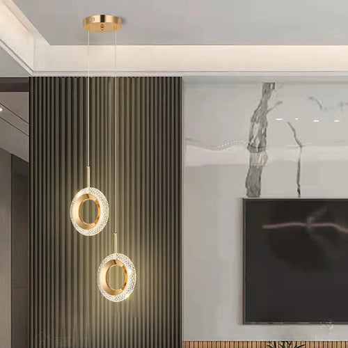 Anneau nordique suspension LED lumières intérieur lampe suspendue décor de chambre pour chevet chambre salon moderne suspension