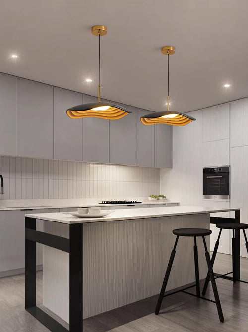 lustre design en forme de feuille de lotus pour bar et restaurant - vue 2 sur 7