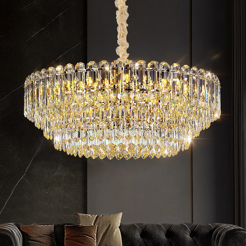 Moderne luxe cristal Led lustres salon décor Led Suspension lampe salle à manger Villa Suspension Luminaire Luminaire