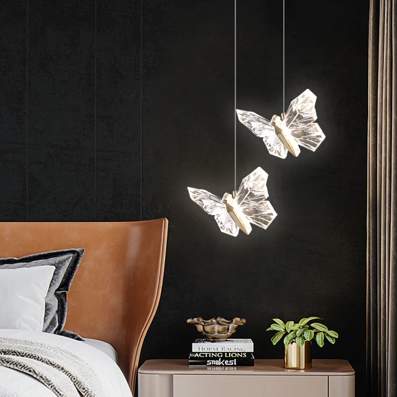 Suspension LED papillon design nordique moderne décoratif d'intérieur - vue 6 sur 11