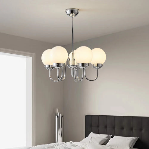 suspension minimaliste en verre et fer pour espaces modernes - vue 3 sur 9