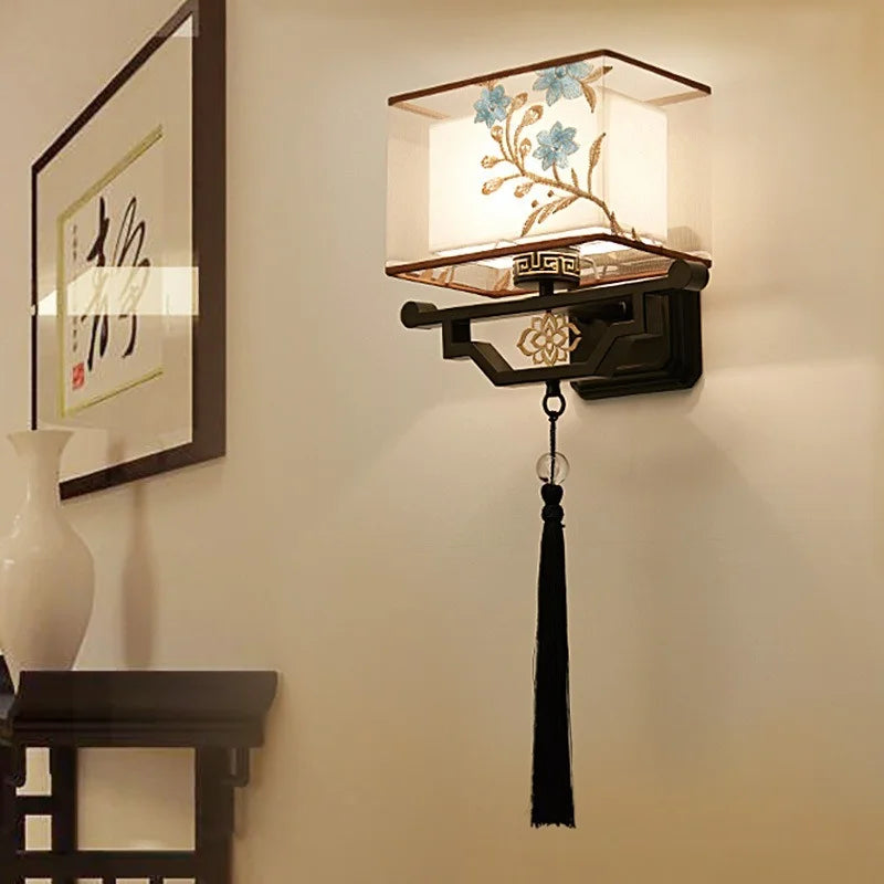 applique murale chinoise rétro en fer brodée simple - vue 5 sur 9