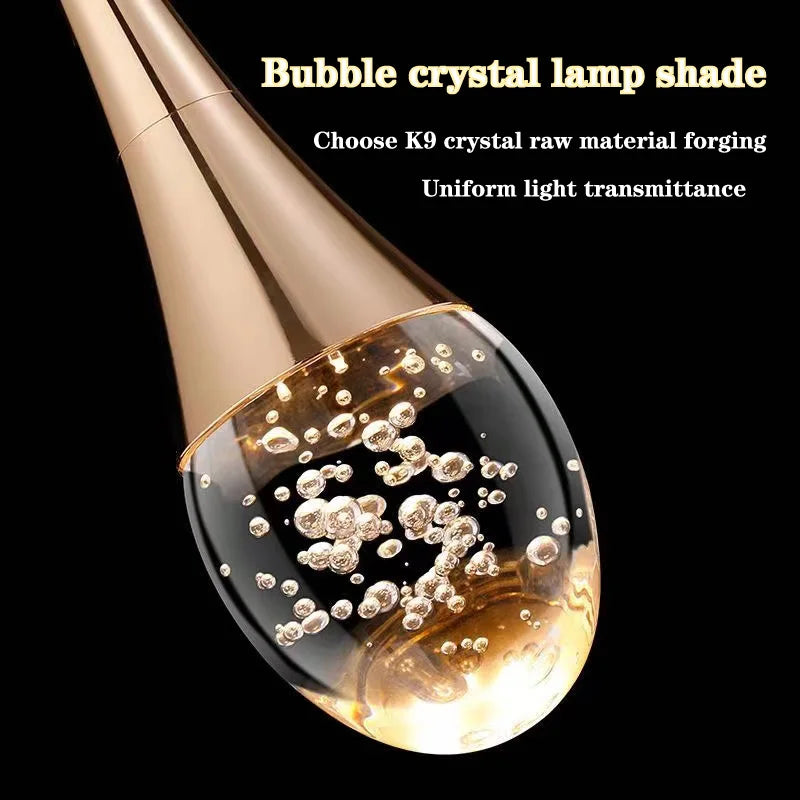 lustre de luxe à bulles de cristal pour décoration moderne - vue 7 sur 21