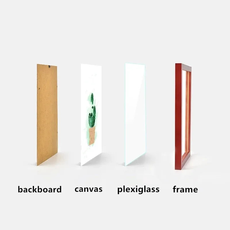 cadre en bois pour peinture et photo avec passe-partout - vue 3 sur 17
