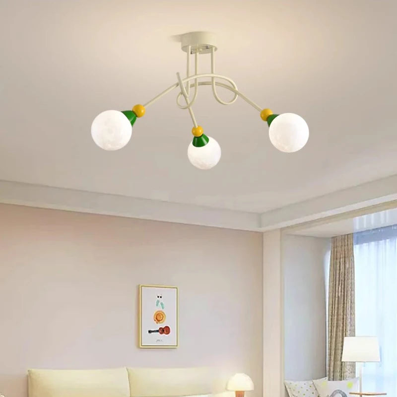 lustre nordique coloré pour chambre d'enfant moderne et simple - vue 5 sur 10