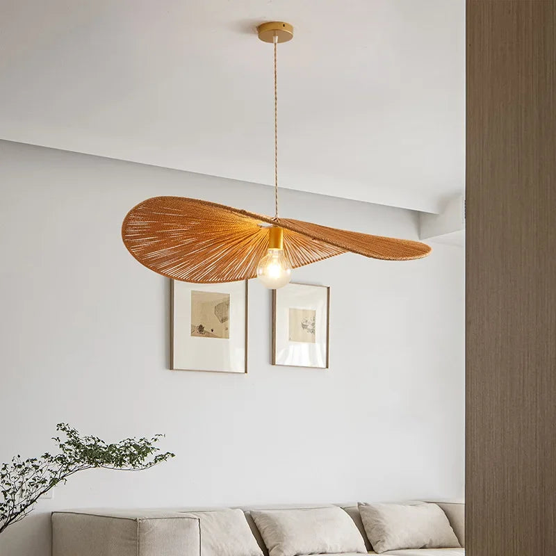 suspension japonaise en corde de chanvre style rétro décoratif