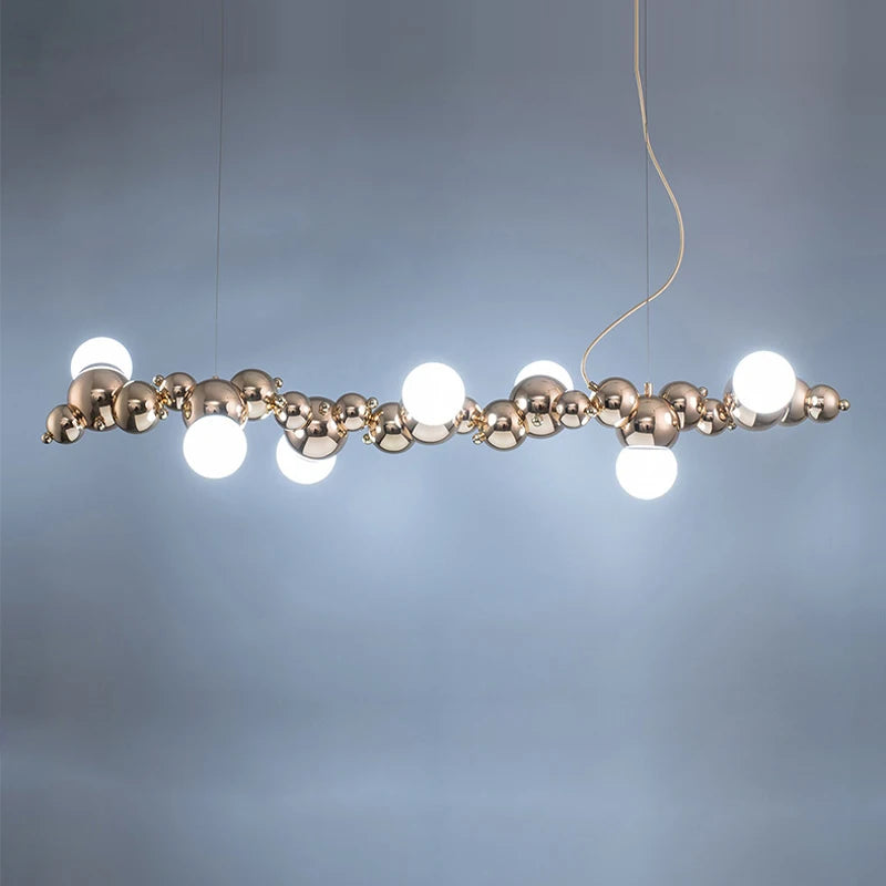 suspension design art déco en or chromé pour éclairage moderne