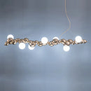 suspension design led art déco en or chromé pour intérieur élégant