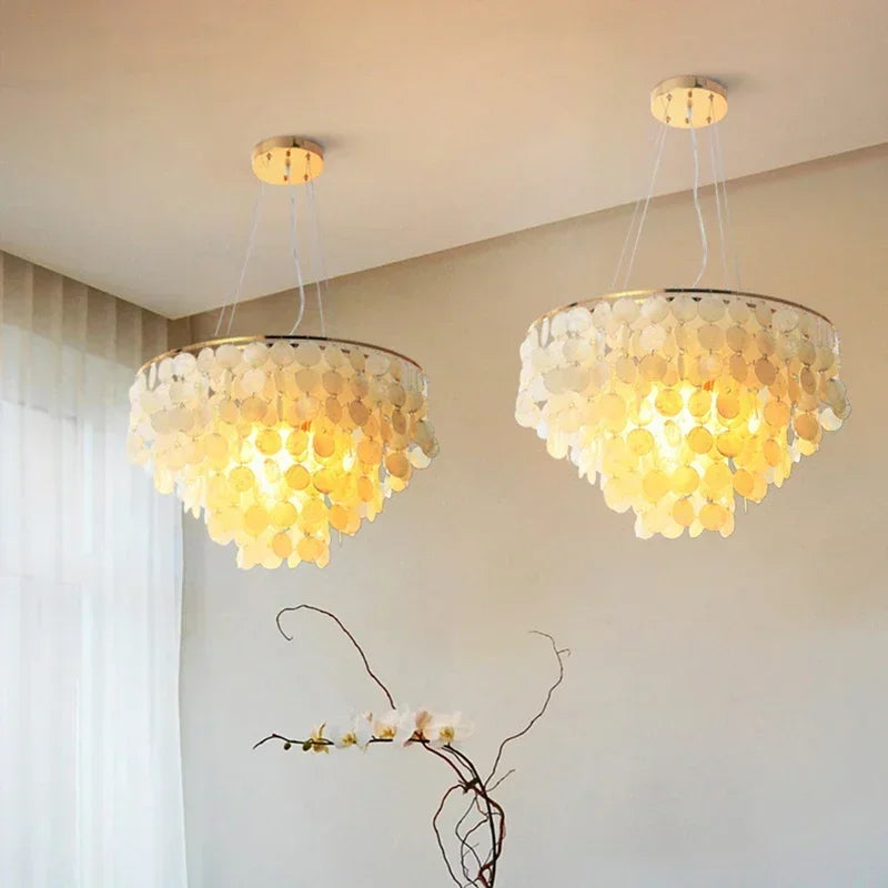 lustre moderne en coquillage design créatif pour intérieur élégant - vue 4 sur 12