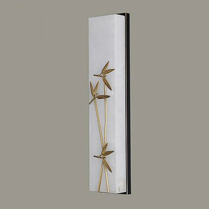 applique murale led en cuivre et marbre style bambou pour hôtel - vue 5 sur 7