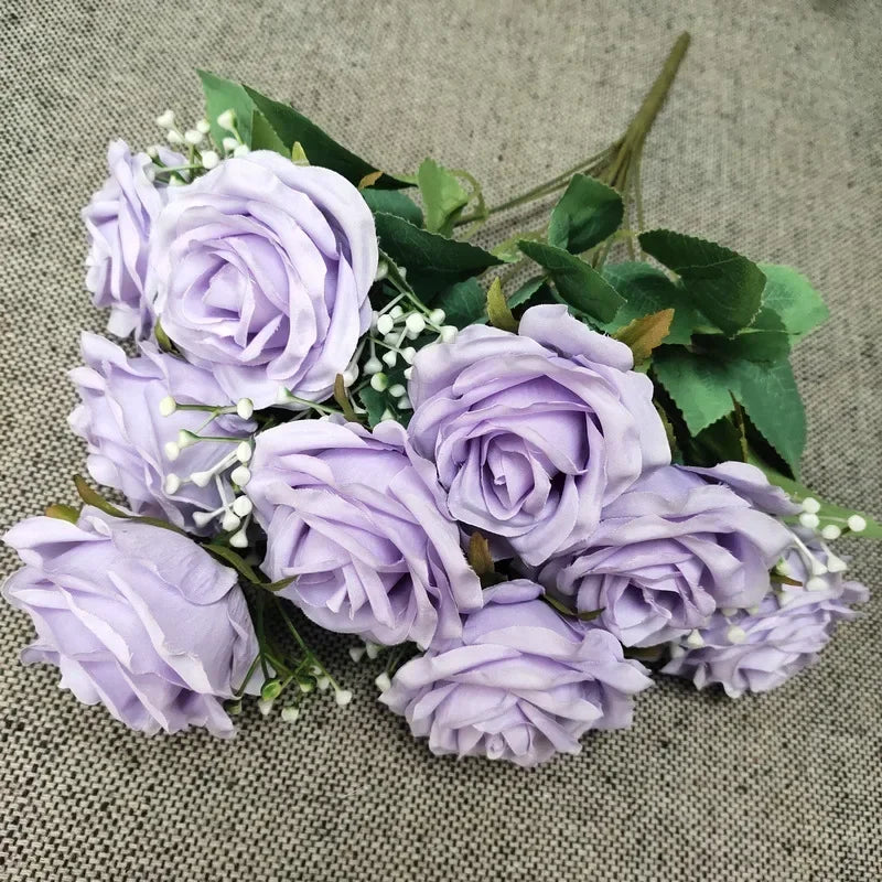 bouquet de roses en soie pour décoration de mariage et fêtes - vue 11 sur 13