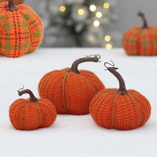 citrouilles décoratives en tissu pour halloween thanksgiving et fêtes - vue 2 sur 9
