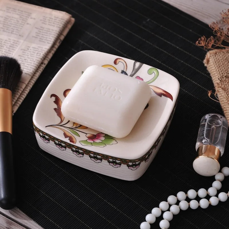 boîte à savon céramique européenne avec drainage créative pour salle de bain