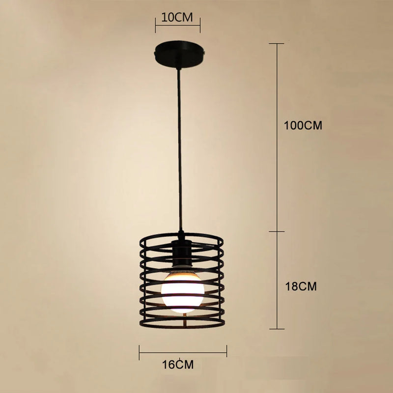 Suspension cylindrique Cage en fer