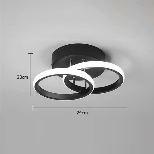 Plafonnier en métal lustre moderne haute luminosité porche lampe d'entrée lampe de plafond à économie d'énergie pour salon chambre - vue 20 sur 24