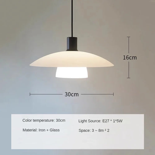 Minimalist Japanese glass chandelier for interior decoration - vue 10 sur 12