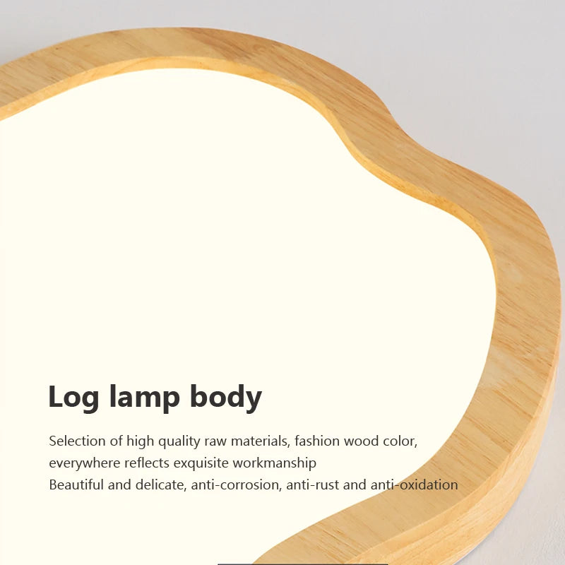 plafonnier led nordique en bois forme nuage éclairage décoratif moderne - vue 9 sur 8