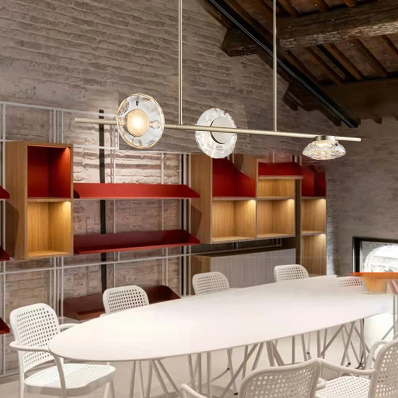 lustres led en verre transparent créatifs en métal 3000k