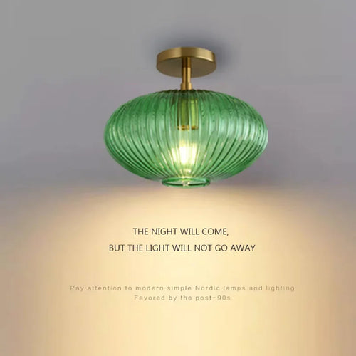 Nordic glass LED ceiling light minimalist bathroom balcony bedroom entrance indoor lighting - vue 2 sur 18