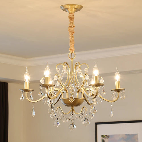 lustre en cristal vintage avec bougie led pour un éclairage élégant - vue 4 sur 10