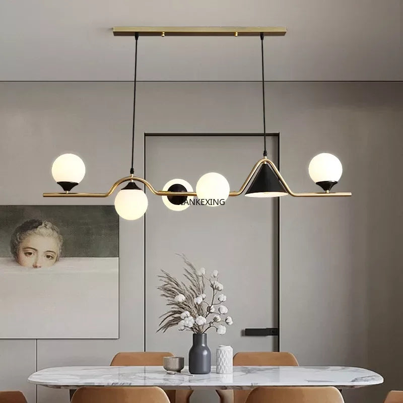 lustre led en verre pour bar et décoration de maison - vue 5 sur 9