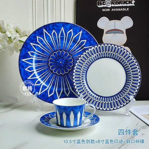 Assiette style européen motif sceau élégant pour thé