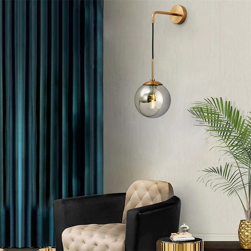 applique murale nordique moderne en verre rétro lumineux - vue 2 sur 18