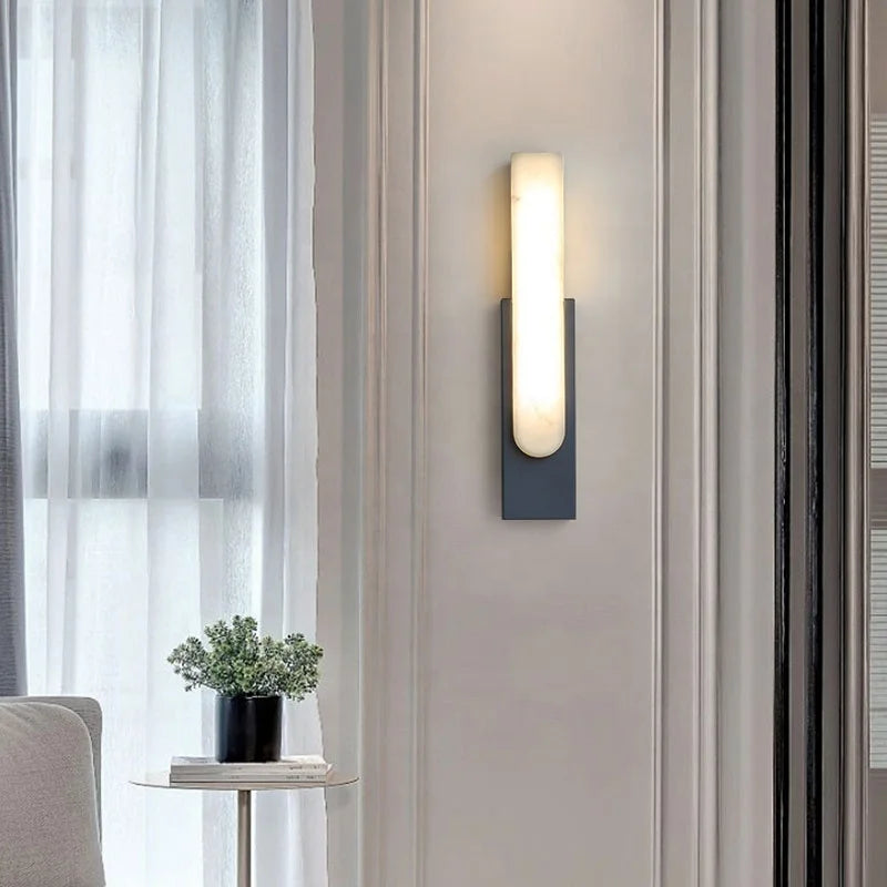 applique murale moderne nordique led en marbre simple créatif - vue 5 sur 11