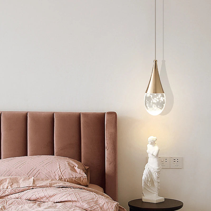 lustre de chevet de luxe en cristal suspendu à tête unique - vue 5 sur 11