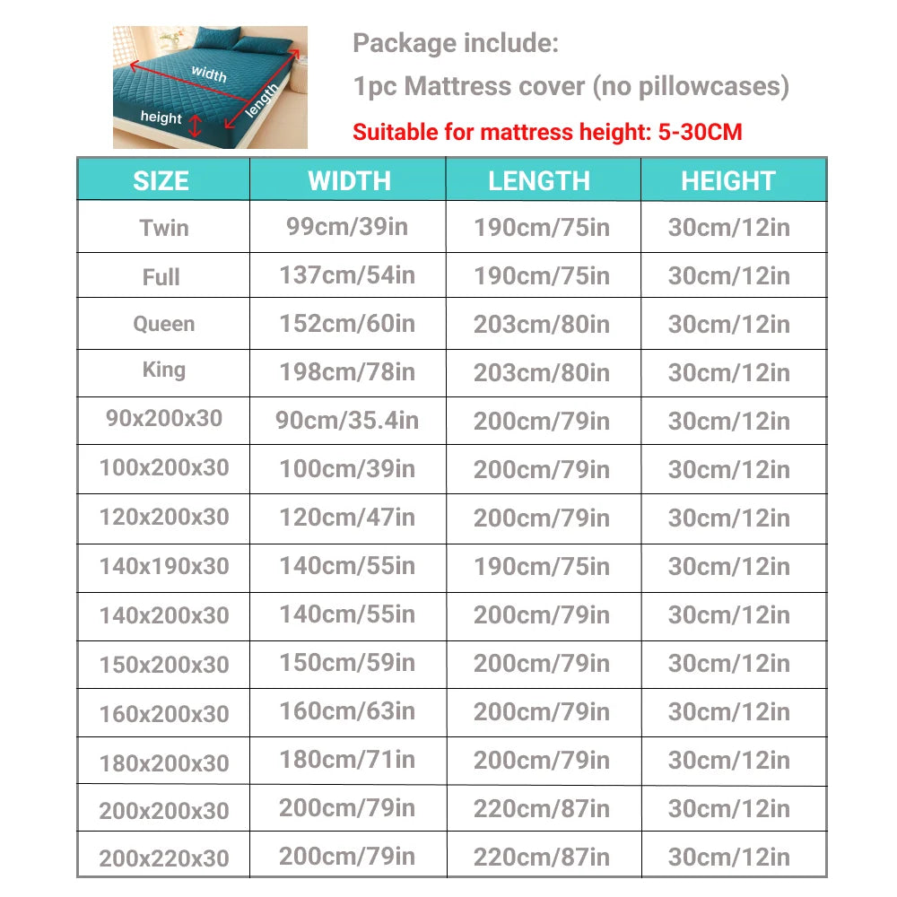 1pc 3D Air Fabric Thick Mattress Cover, 100% Waterproof Mattress Protector, Soft and Breathable Fitted Bed Sheet (No Pillowcase) - vue 3 sur 9