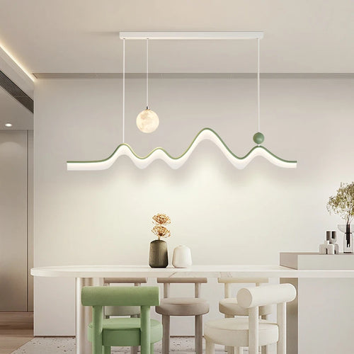 Modern minimalist nordic design moon-shaped chandelier - vue 2 sur 12