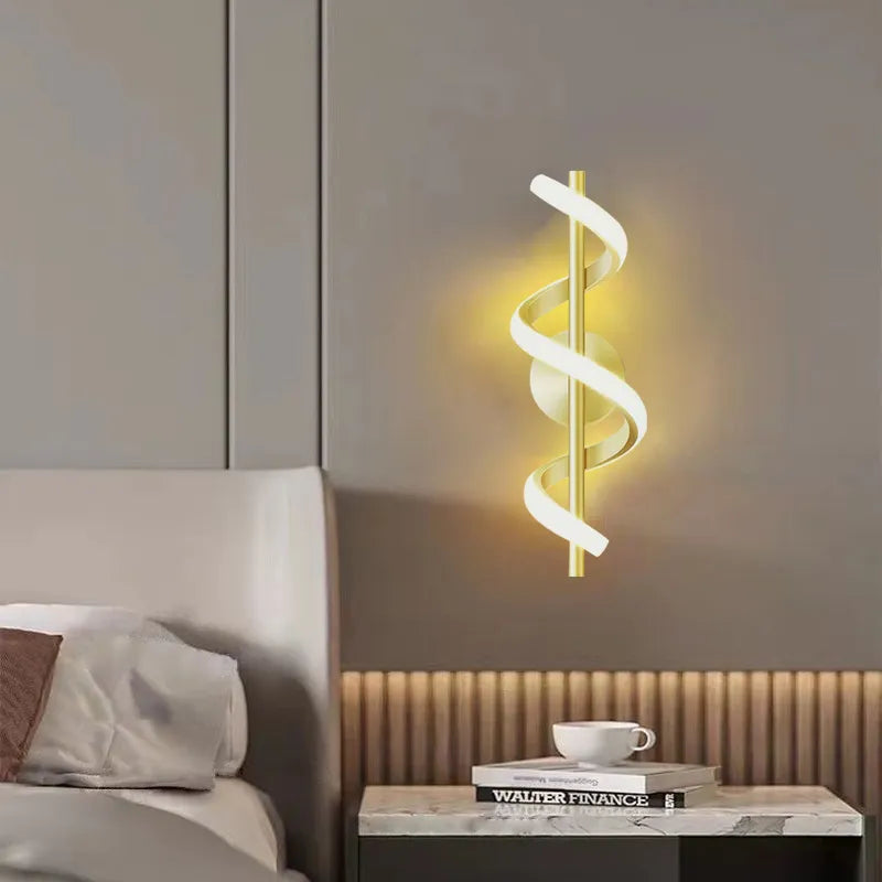 Applique murale nordique led noir blanc or