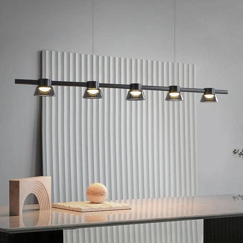 Italian minimalist glass chandelier for modern interiors - vue 2 sur 12