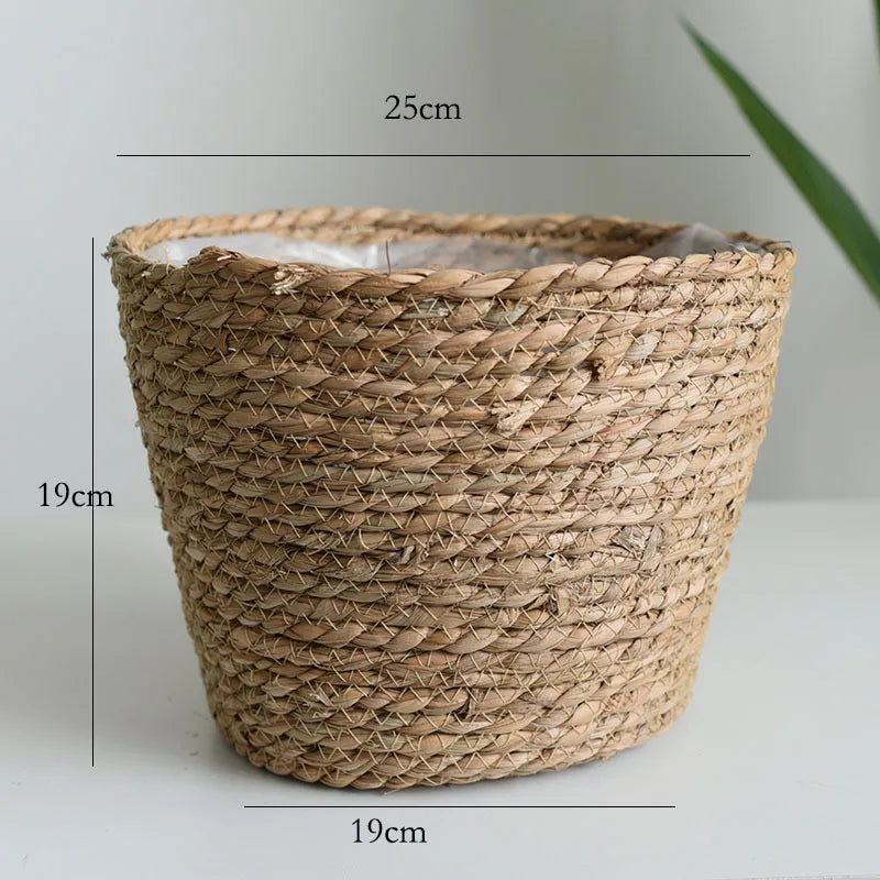 panier en paille pour plantes d'intérieur et d'extérieur - vue 24 sur 28