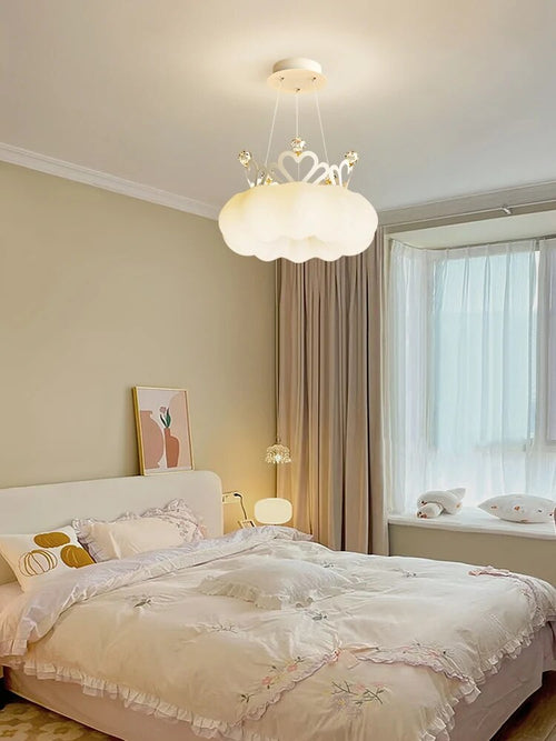 Lustre minimaliste moderne et simple vent crème - vue 4 sur 7
