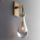 applique murale design gouttelette d'eau cristal led cuivre nordique